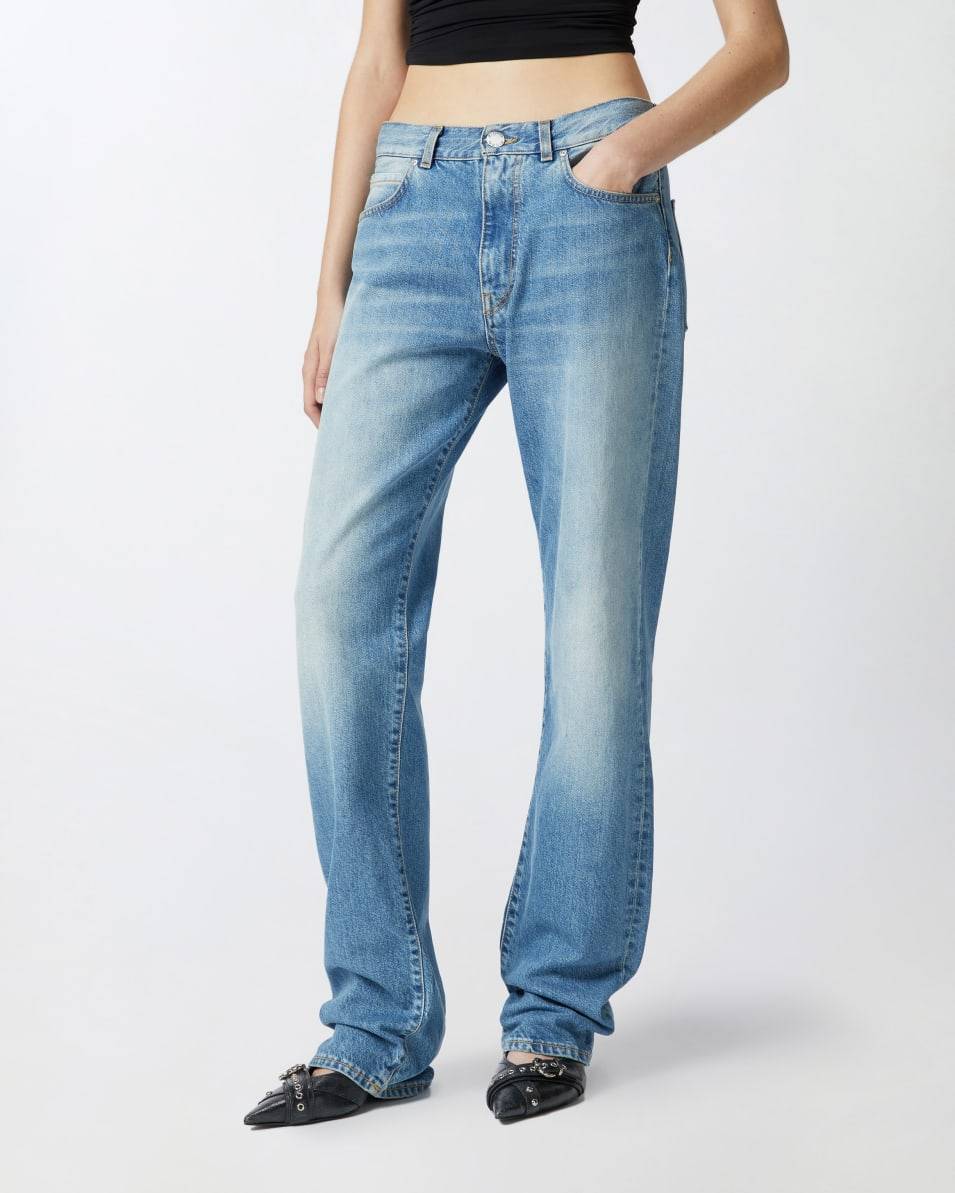 Pinko Jeans loose-fit in denim vintage blu chiaro Muttertagsangebot