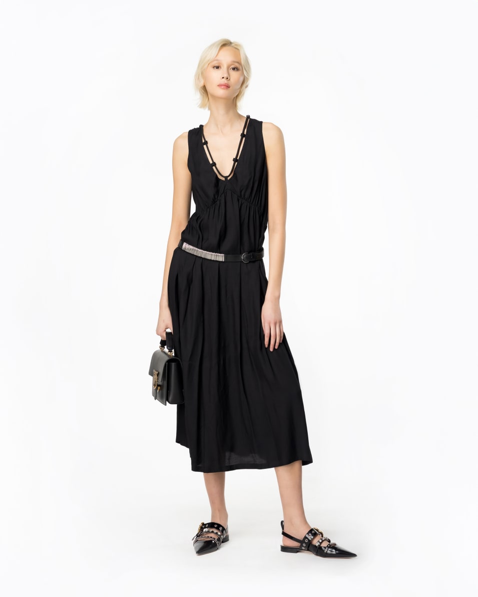 Pinko Langes Kleid aus technischem Popeline Heißer Verkauf