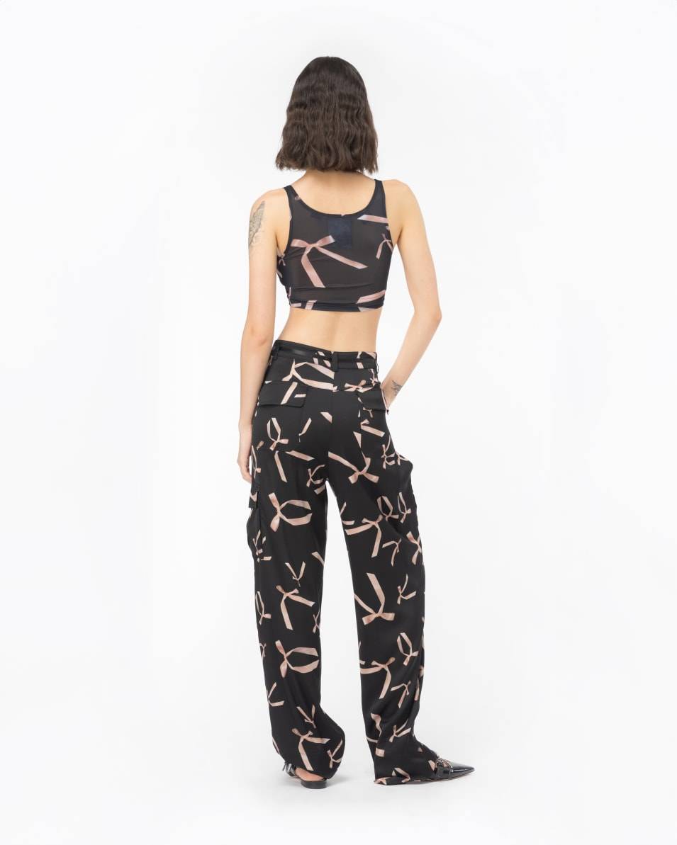Pinko Crop-Top mit Schleifchen-Print Reimagine PINKO by Patrick McDowell Große Rabatte