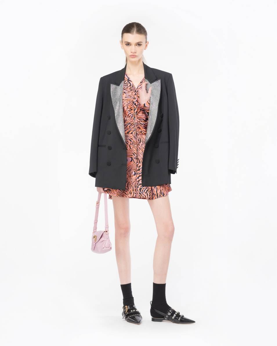 Pinko Minikleid Satin verzerrter Print Bestseller
