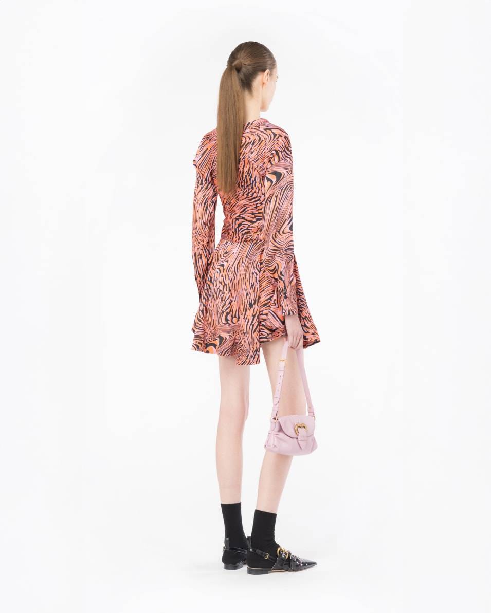 Pinko Minikleid Satin verzerrter Print Bestseller