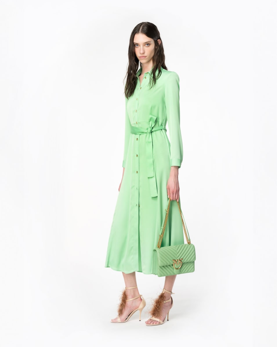 Pinko Hemdblusenkleid aus mattem Satin Saisonale Angebote