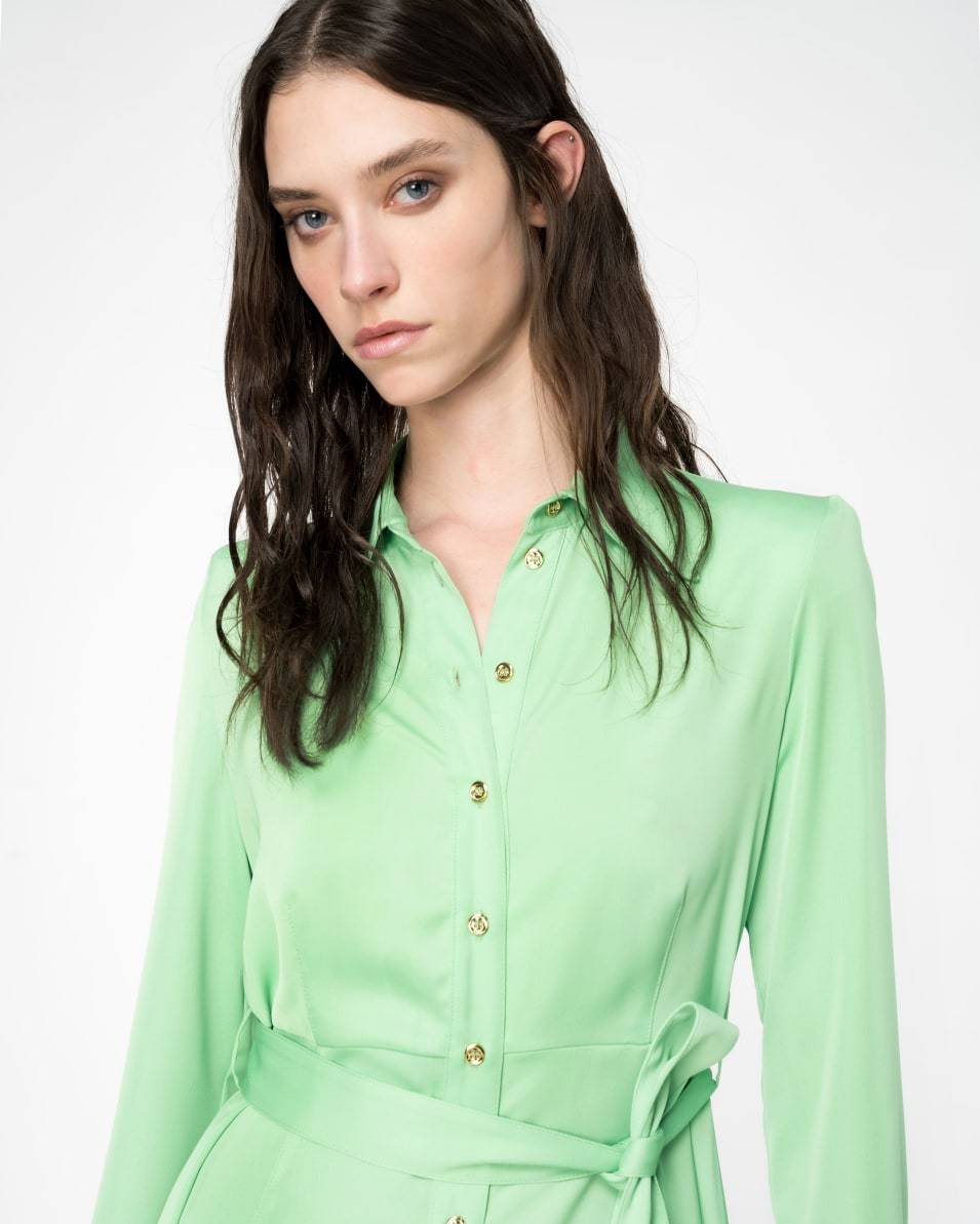 Pinko Hemdblusenkleid aus mattem Satin Saisonale Angebote
