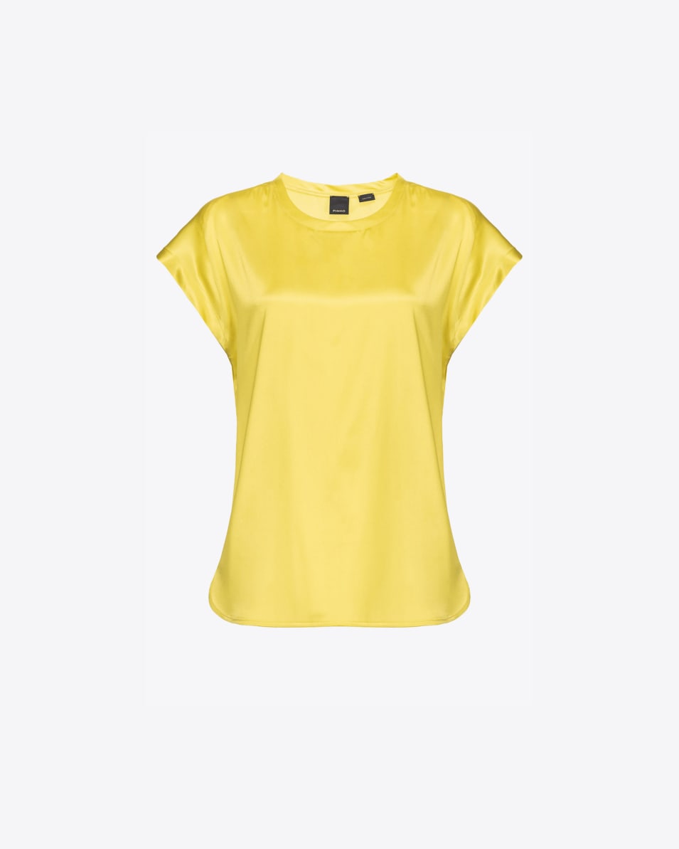 Pinko Kurzarmbluse aus Stretch-Satin Räumungsverkauf