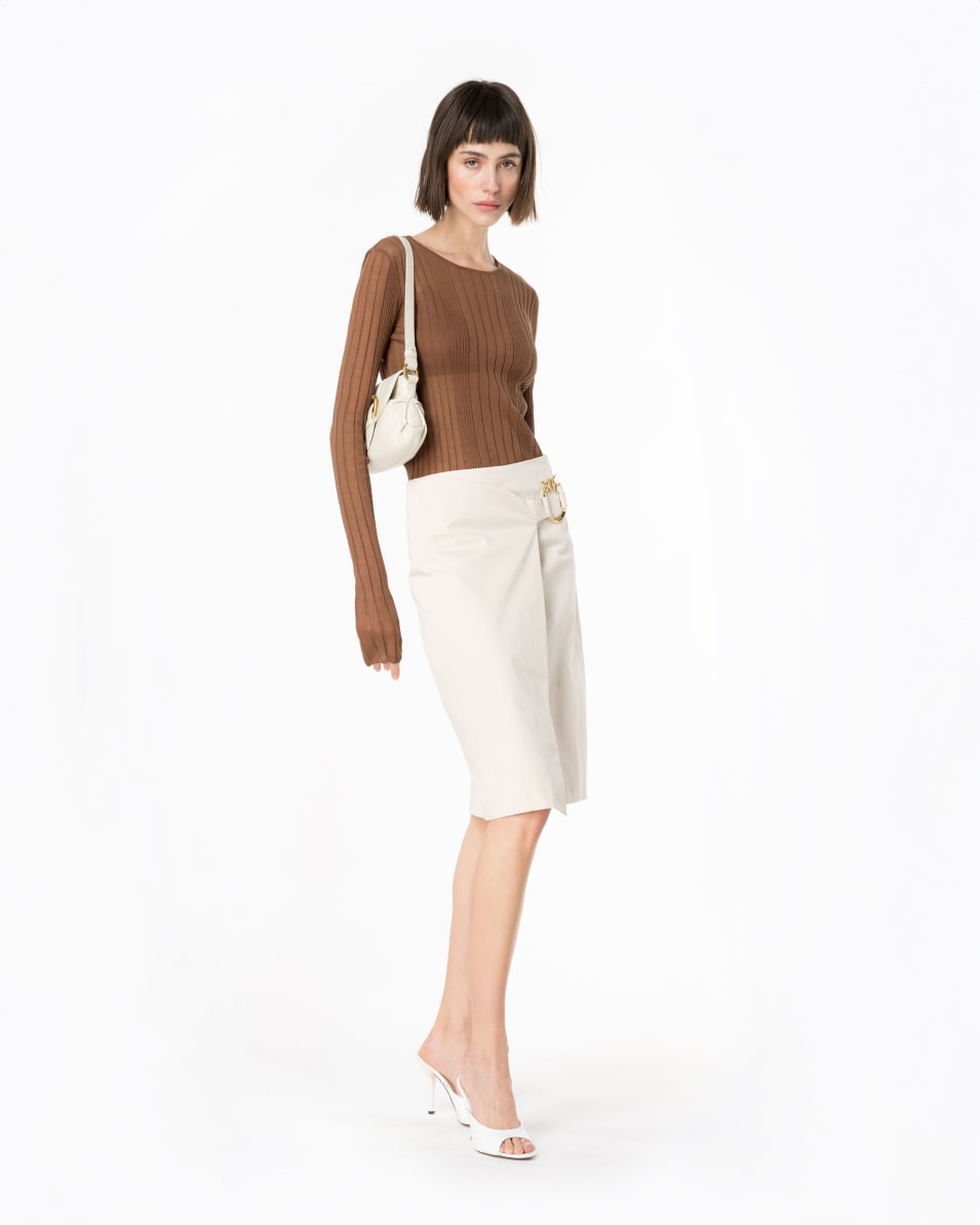 Pinko Midirock aus technischem Satin mit Piercing-Schnalle Riesige Ersparnisse