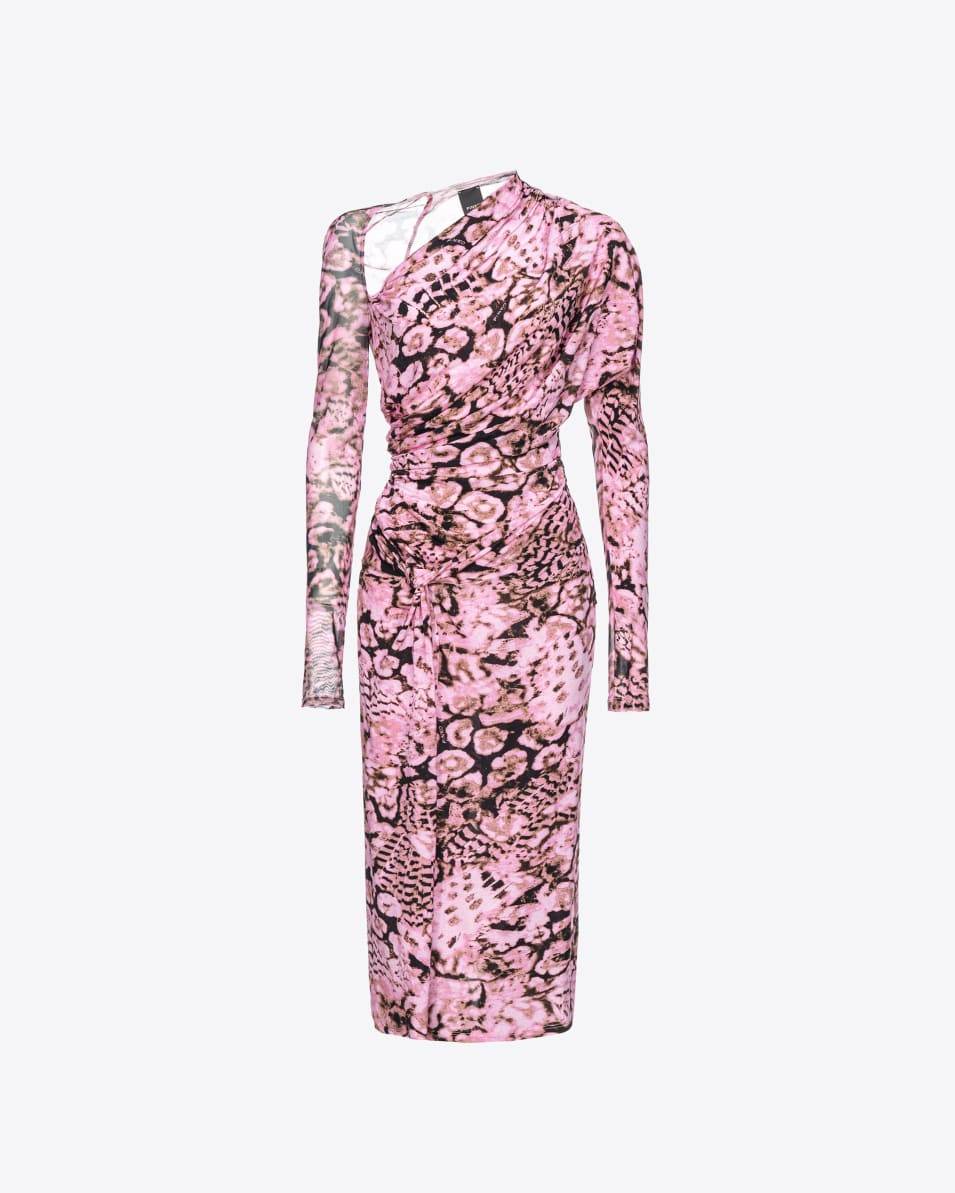 Pinko Kleid aus Jersey und Tüll Coral Scanner Tiefpreis
