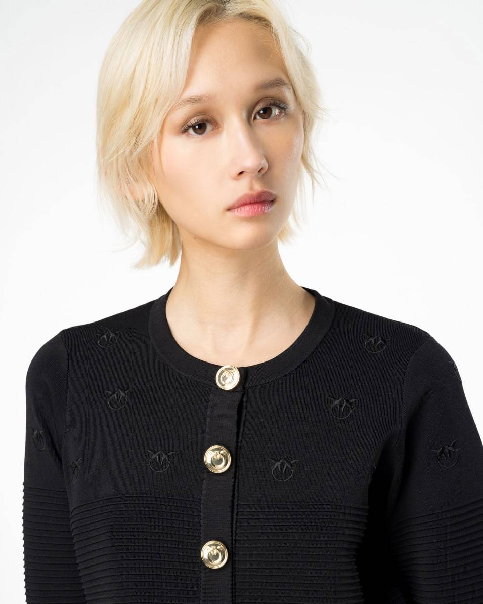 Pinko Kurzer Cardigan Jacquard Love Birds Kostenlose Rückgabe