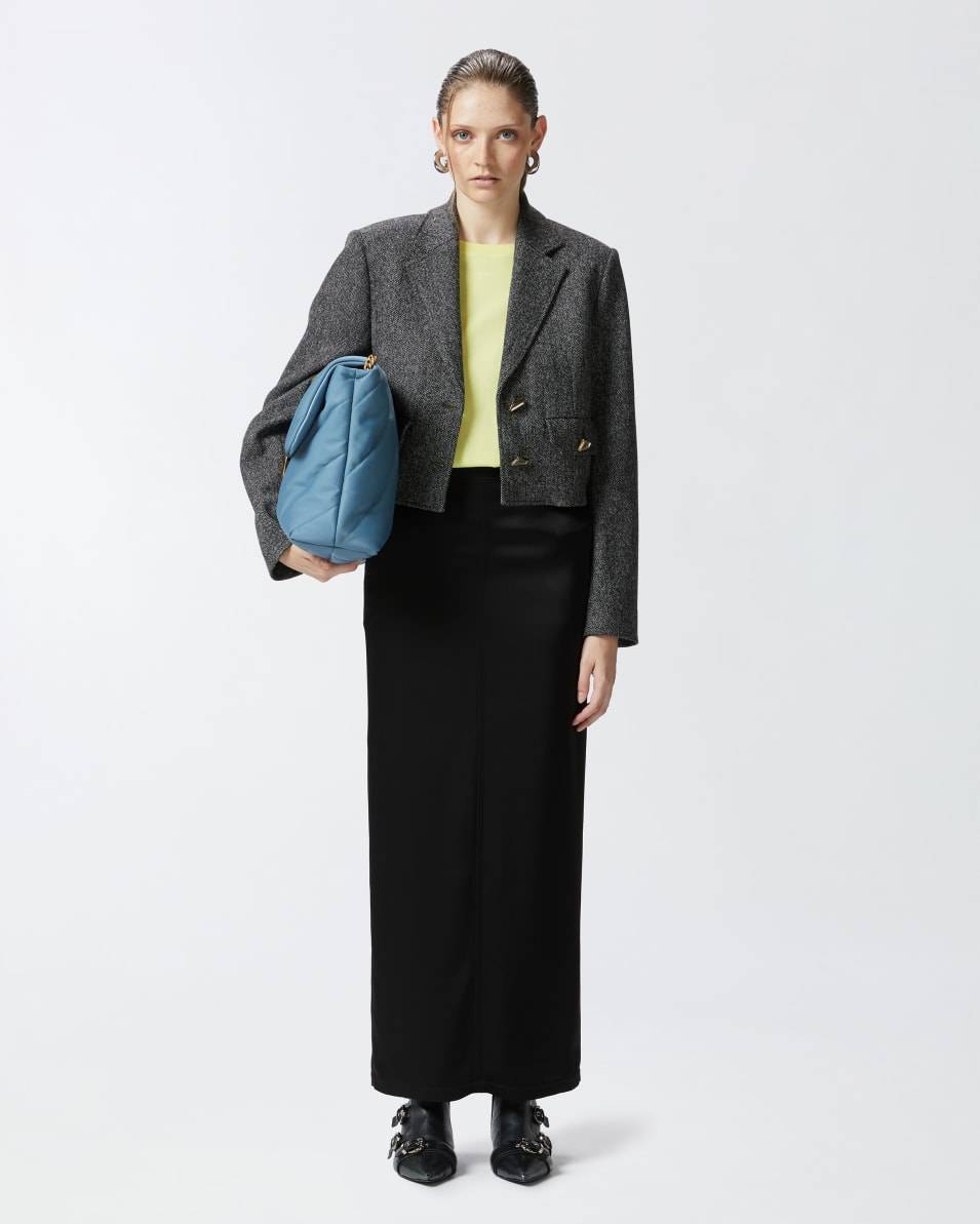 Pinko Langer Satinrock mit Schlitz hinten Neueste Stile