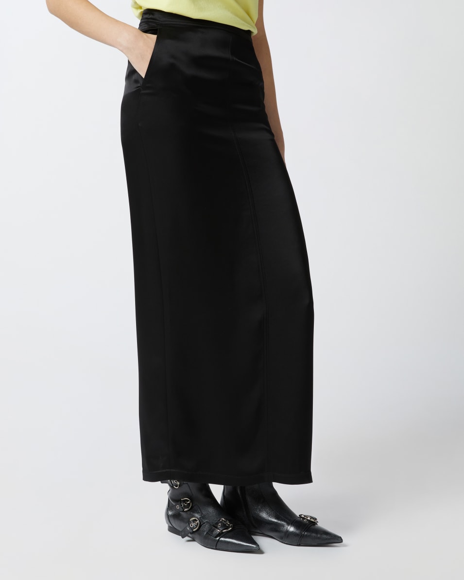 Pinko Langer Satinrock mit Schlitz hinten Neueste Stile