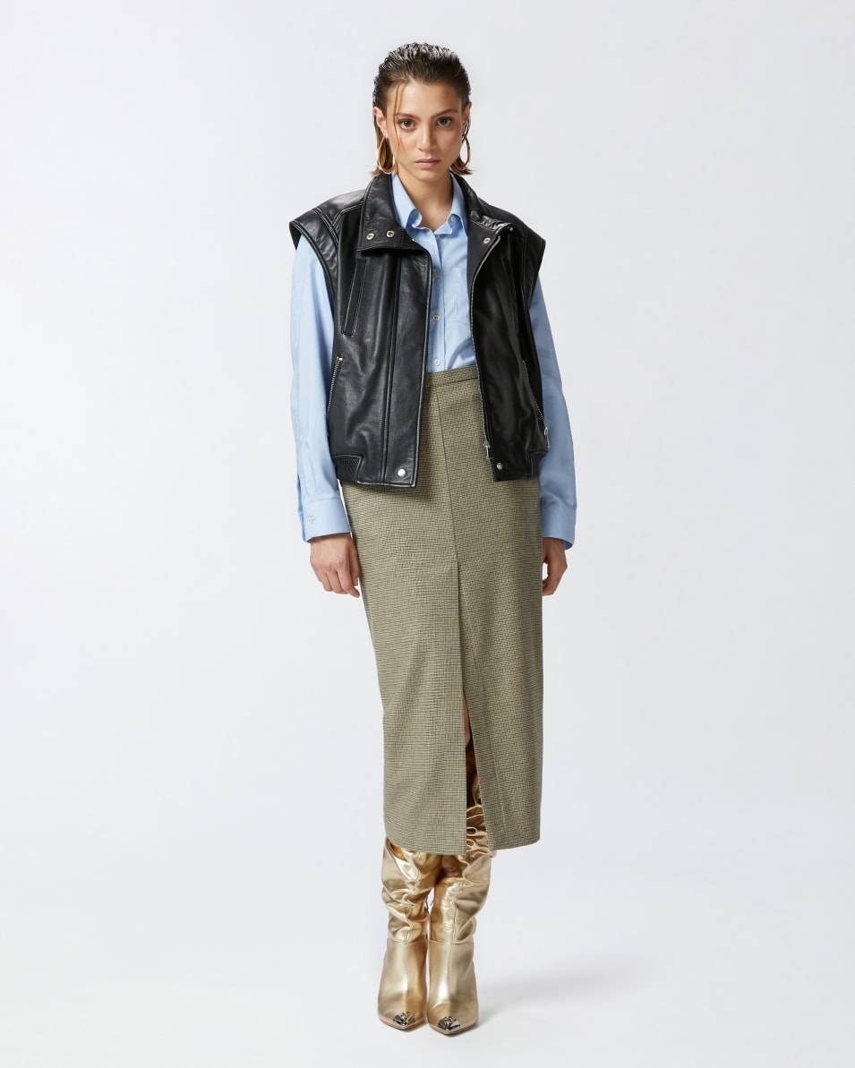 Pinko Karierter Midirock mit Schlitz vorne Zeitbegrenzte Promotion