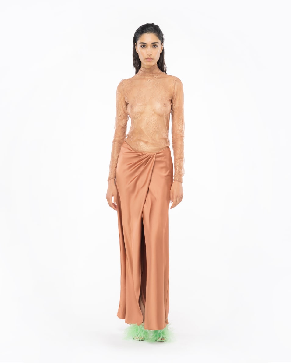 Pinko Eleganter Rock aus strukturiertem Satin Günstiger Verkauf