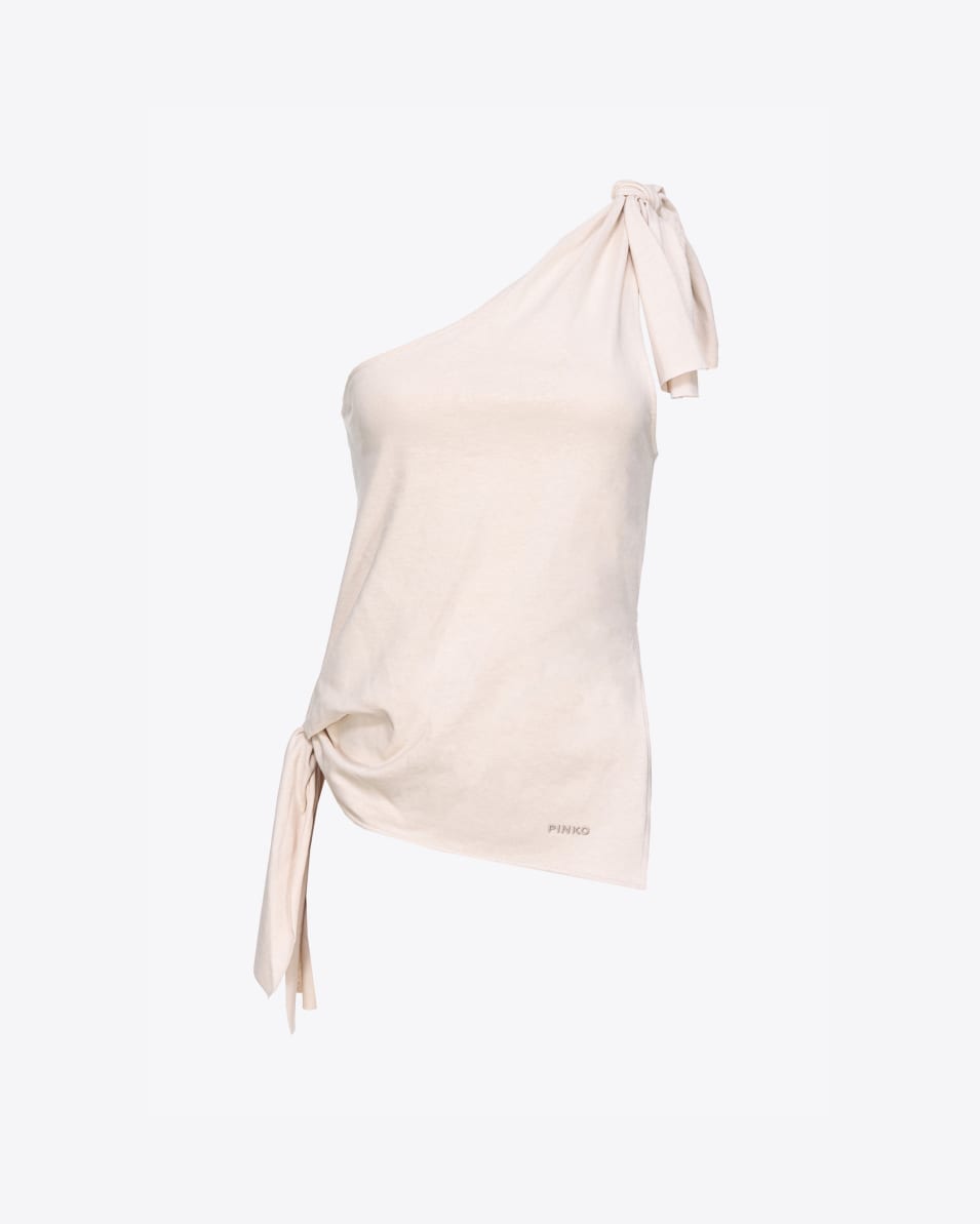 Pinko One-Shoulder-Top Baumwolle und Leinen Fabrikverkauf