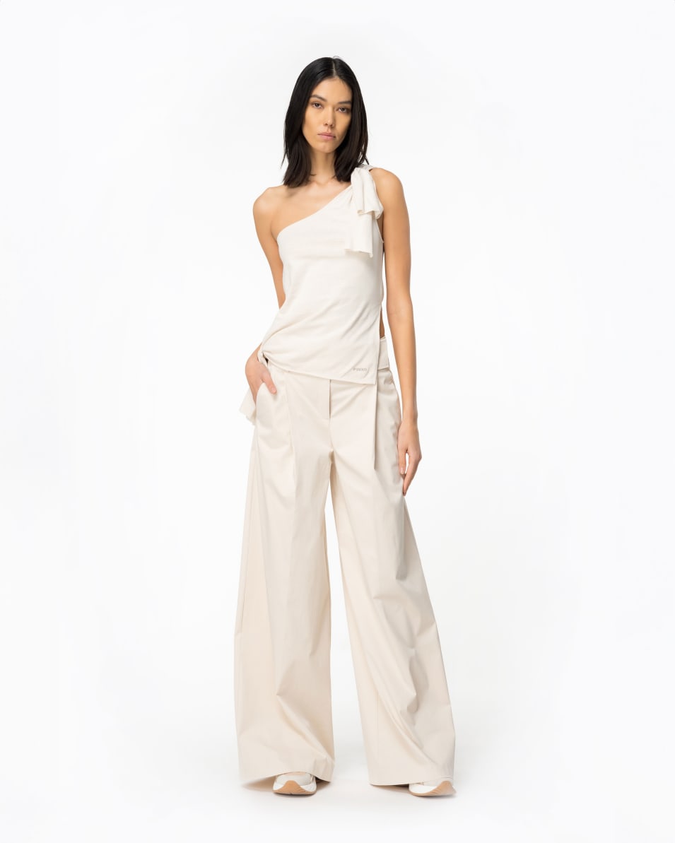 Pinko One-Shoulder-Top Baumwolle und Leinen Fabrikverkauf