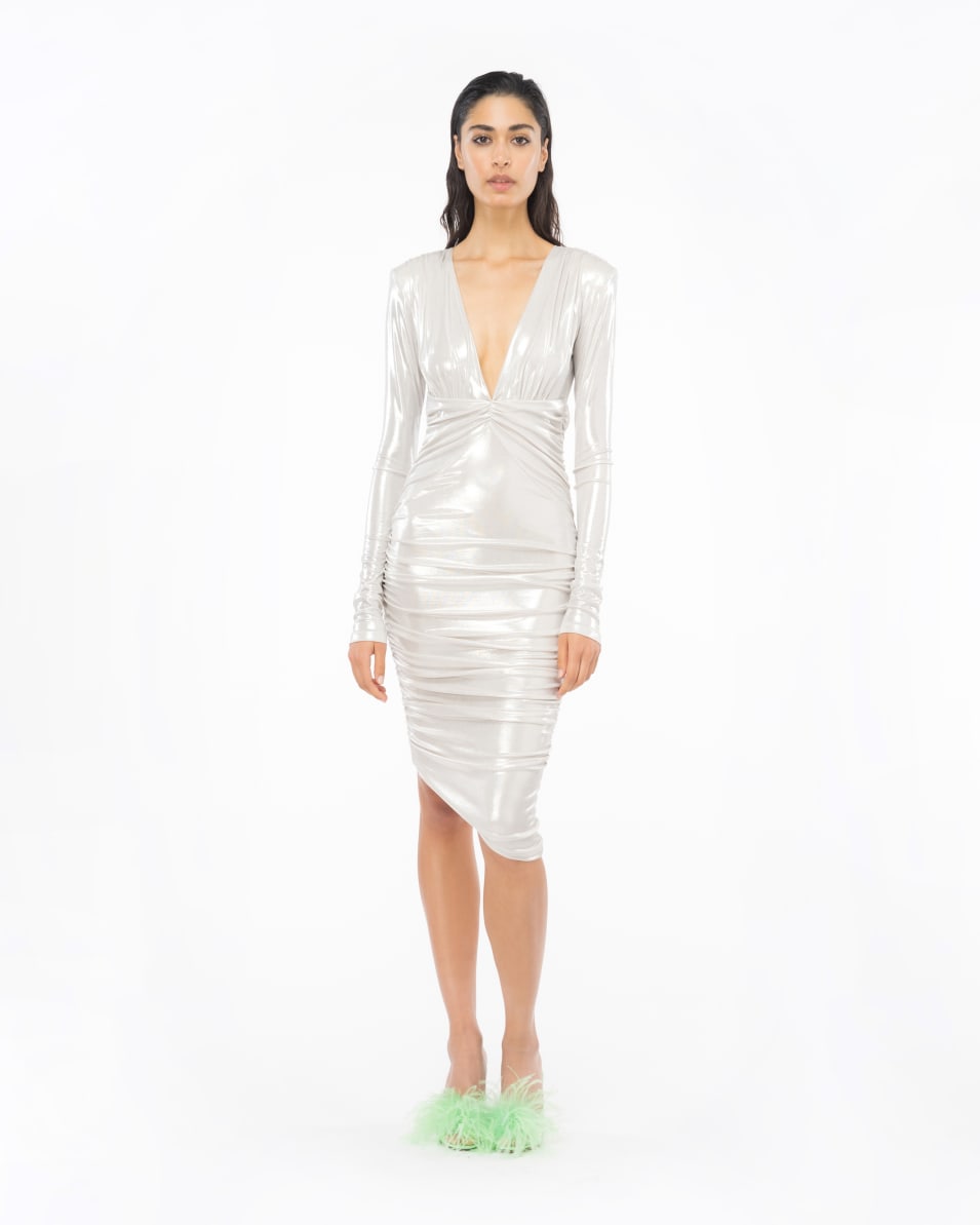 Pinko Longuette-Kleid aus Metallic-Jersey Fabrikpreis