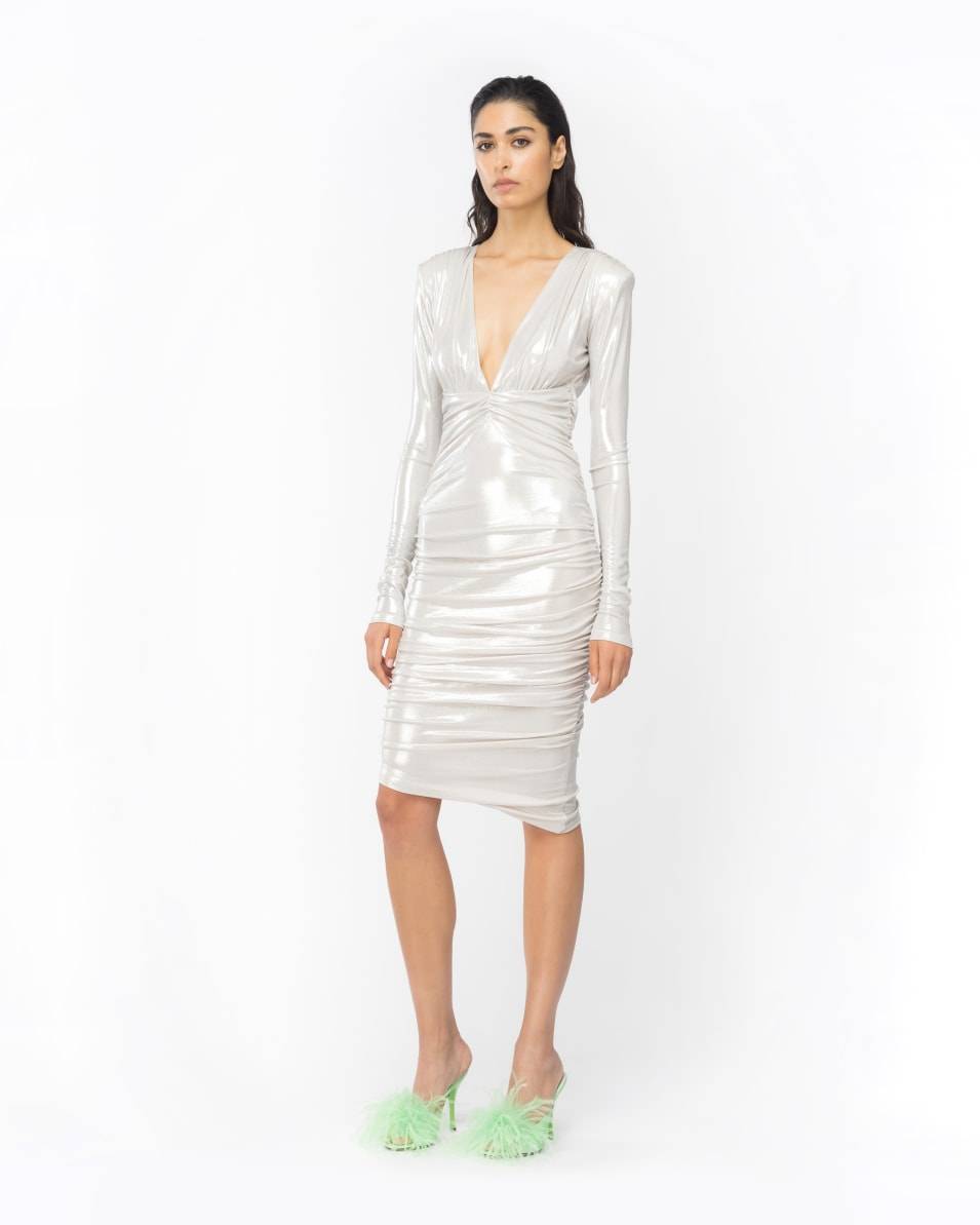 Pinko Longuette-Kleid aus Metallic-Jersey Fabrikpreis