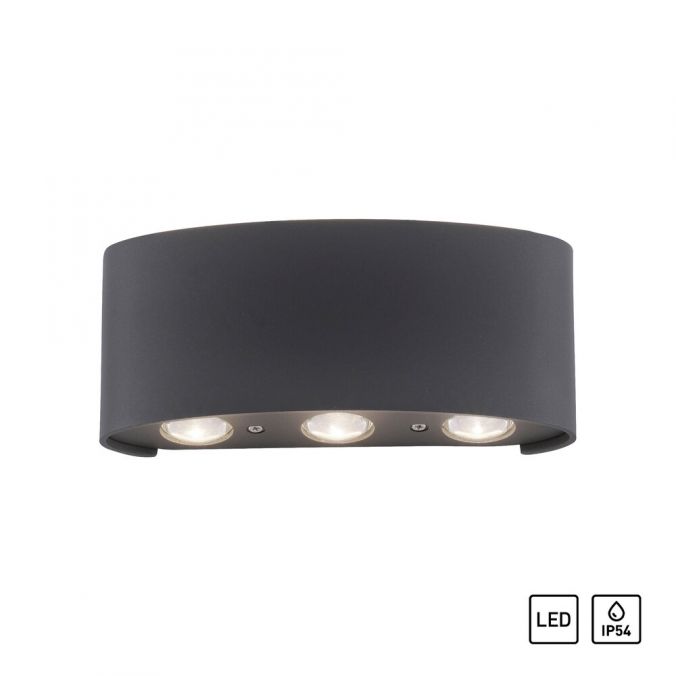 Paul Neuhaus LED Wandlampe 6 flammig anthrazit farbig Außenlampe Innenlampe dekorativ