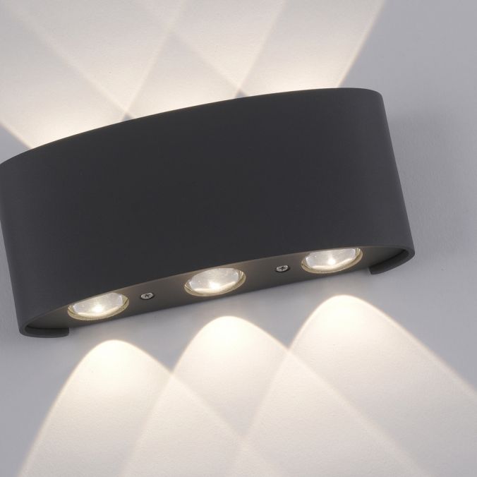 Paul Neuhaus LED Wandlampe 6 flammig anthrazit farbig Außenlampe Innenlampe dekorativ Discount Store für neue Produkte