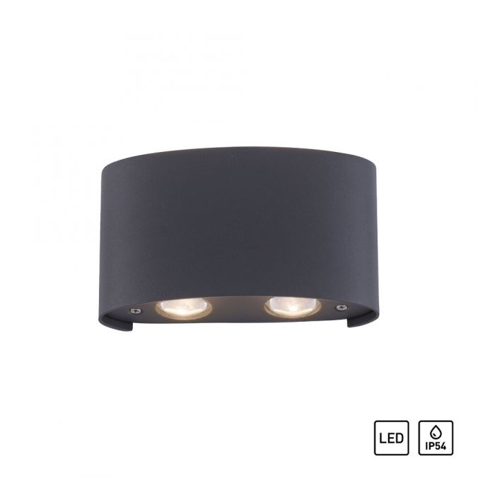 Paul Neuhaus LED Wandlampe 4 flammig anthrazit farbig Außenlampe Innenlampe dekorativ