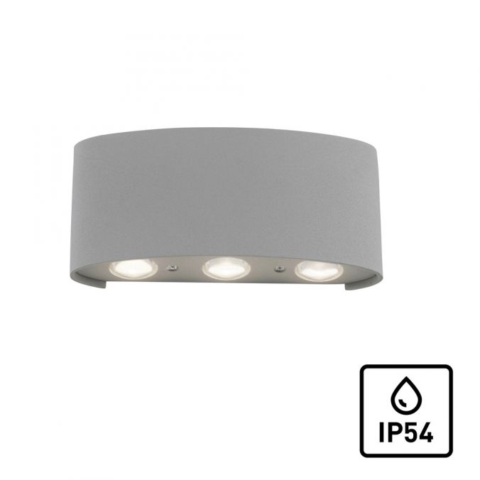 Paul Neuhaus LED-Wandleuchte, silberfarben, halbrund, 6-flammig, warmweiße Lichtfarbe