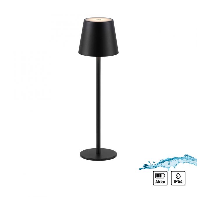 Paul Neuhaus Akku Tischleuchte ,schwarz, Indoor, Outdoor, Camping