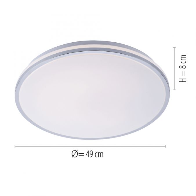Paul Neuhaus LED-Deckenleuchte, chrom, Schirm, IP44, Badezimmer, warmweis Im Verkauf
