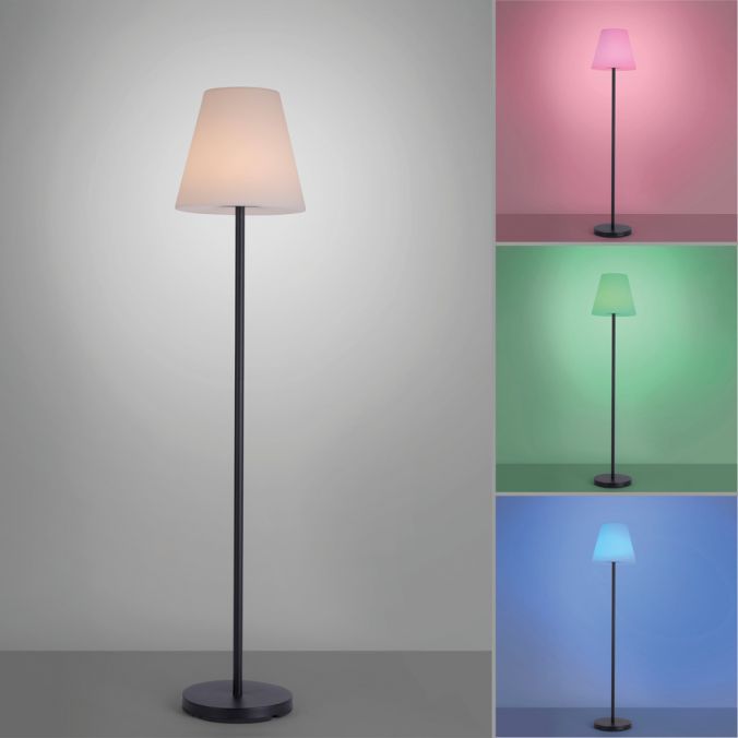 Paul Neuhaus LED Stehleuchte, akkubetrieben, schwarz, modern, RGB Farbwechsel, inkl. USB-Kabel 50% Rabatt für begrenzte Zeit
