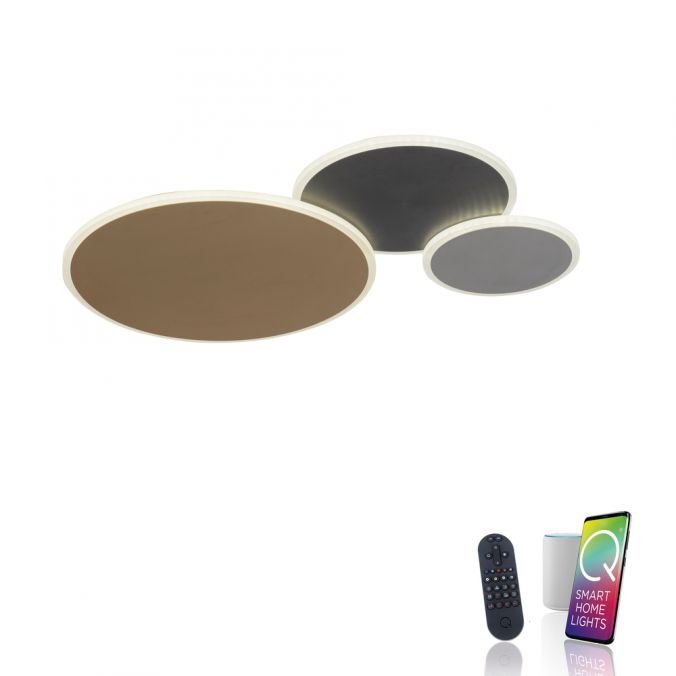 Paul Neuhaus Paul Neuhaus LED Wandleuchte Q-PIATO mehrfarbig 3 flamig rund Smart Home