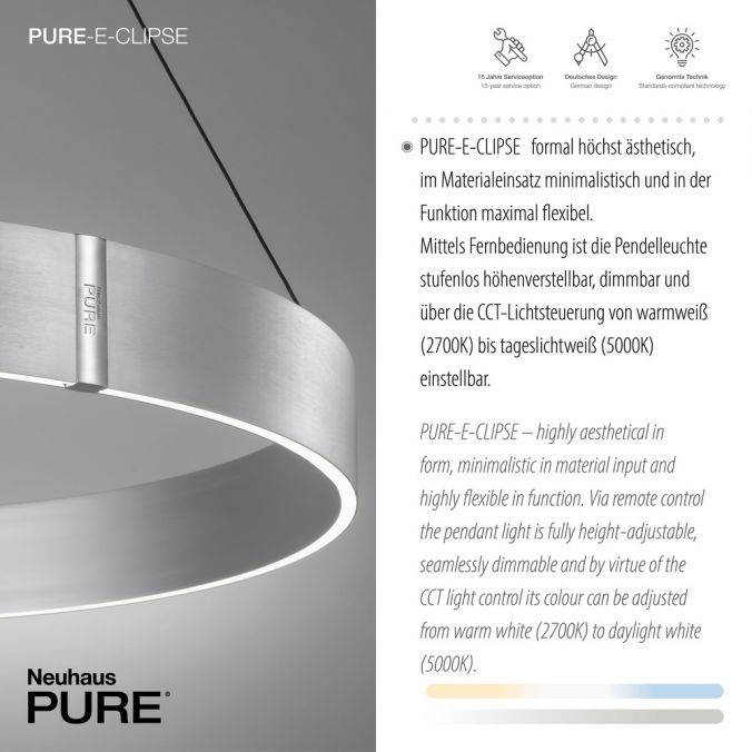 Paul Neuhaus Paul Neuhaus LED Pendelleuchte PURE-E-CLIPSE aluminium elektrisch Kostenloser Versand