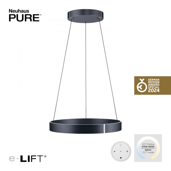 Paul Neuhaus Paul Neuhaus LED Pendelleuchte PURE-E-CLIPSE grau elektrisch