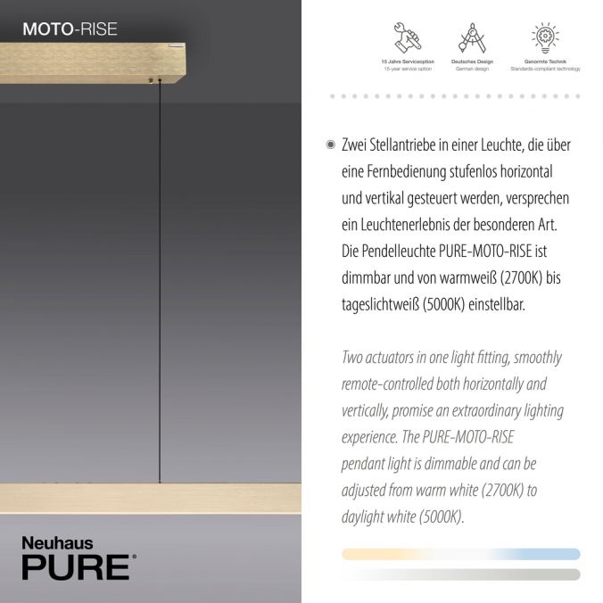 Paul Neuhaus Paul Neuhaus LED Pendelleuchte PURE-MOTO-RISE messing matt elektrisch Touch Sonderangebot