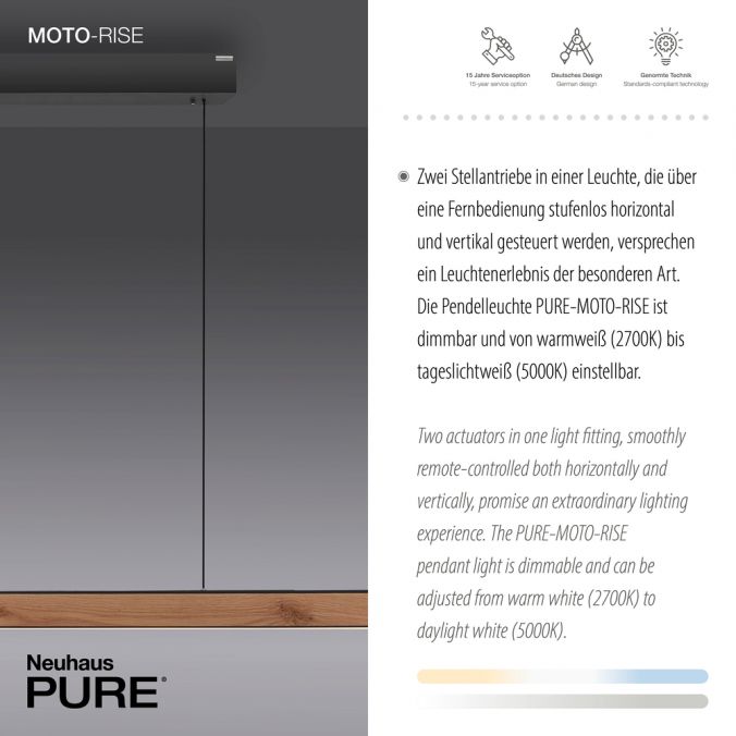 Paul Neuhaus Paul Neuhaus LED Pendelleuchte PURE-MOTO-RISE Holz natur elektrisch Touch Günstig kaufen