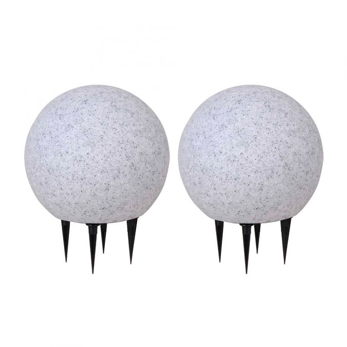 Paul Neuhaus Kugelleuchten, 2er-Set, Ø 30 cm, Granitoptik, Kunststoffglas