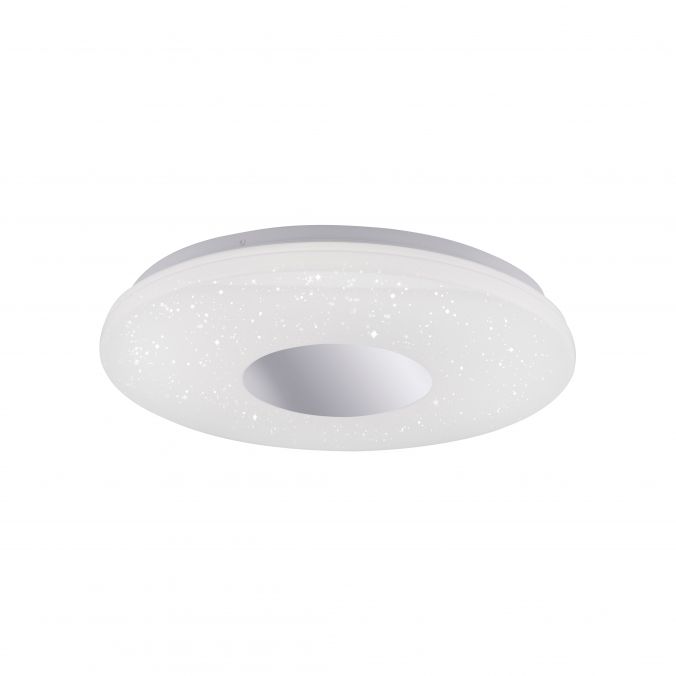Paul Neuhaus LED-Deckenleuchte, chrom, rund, Sternenhimmeloptik, Ø 59cm