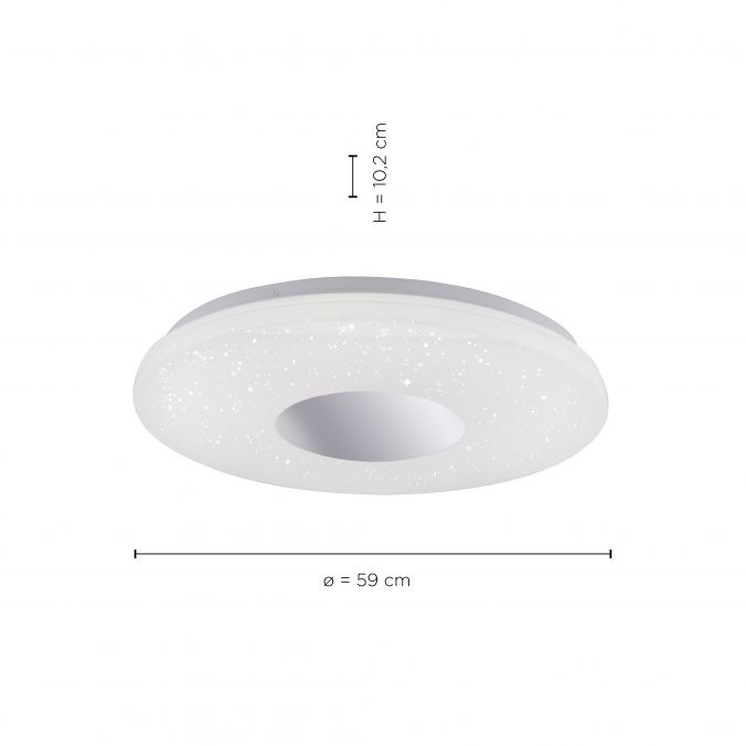 Paul Neuhaus LED-Deckenleuchte, chrom, rund, Sternenhimmeloptik, Ø 59cm Saisonschlussverkauf