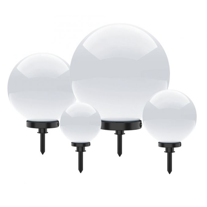 Paul Neuhaus Kugelleuchten 4er-Set, Ø 20 ,30 ,40 und 50 cm, weiß, Außenleuchten,