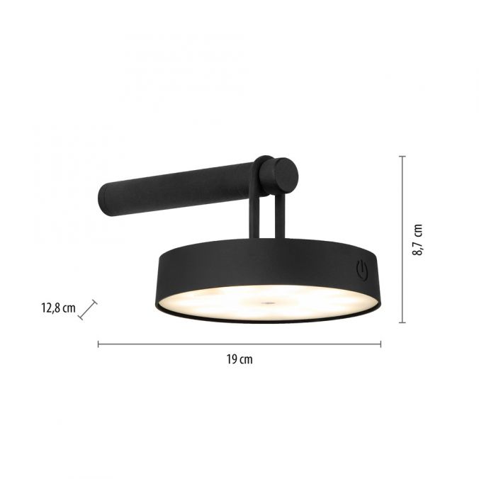 Paul Neuhaus LED Akku Wandleuchte schwarz dimmbar per Touch IP44 Memoryfunktion Jubiläumsangebot