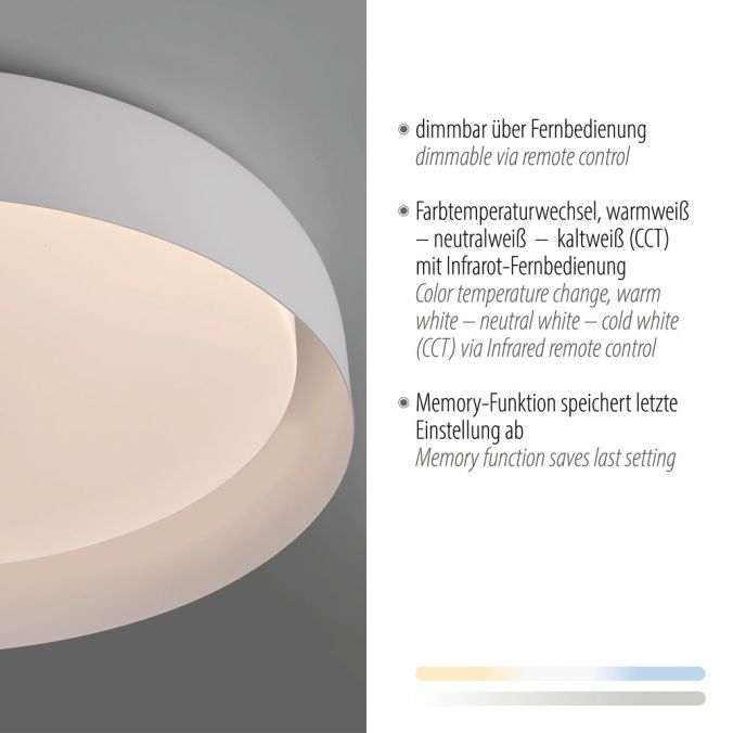 Paul Neuhaus LED Deckenleuchte weiß D=58cm dimmbar Fernbedienung CCT Top Angebot