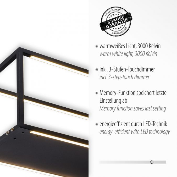 Paul Neuhaus LED Pendelleuchte, schwarz, 4-flammig, dimmer, Innenleuchte Exklusive Angebote