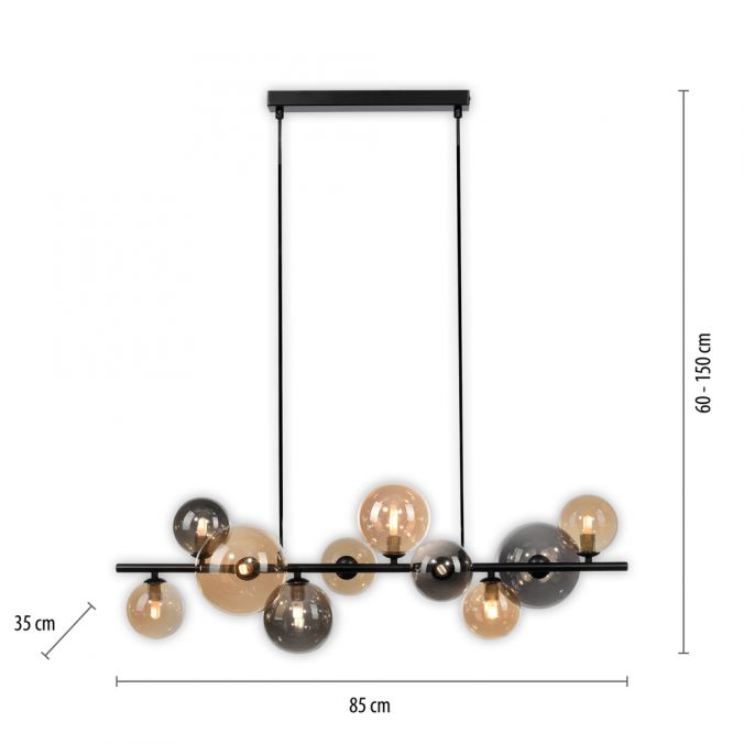 Paul Neuhaus LED Pendelleuchte schwarz Glas rund dekorativ warmweiß Innenleuchte Blitzangebot