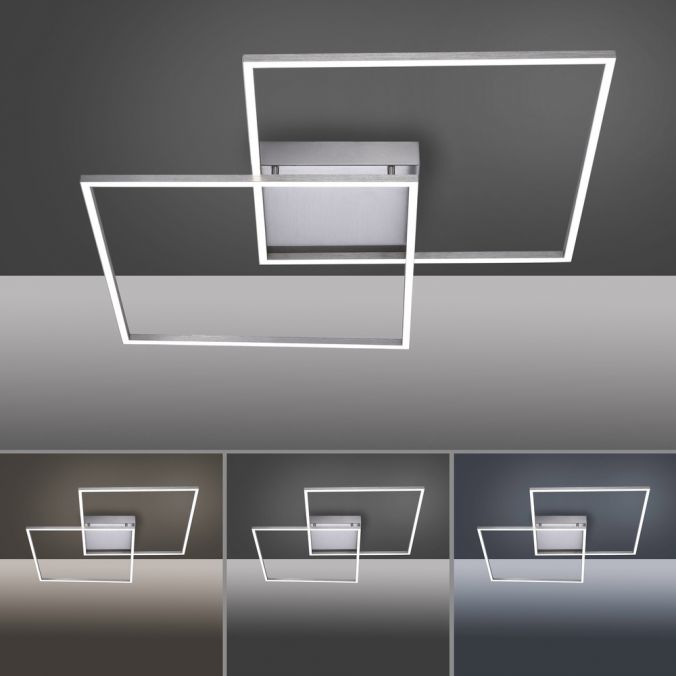 Paul Neuhaus Paul Neuhaus, Q-INIGO, LED-Deckenleuchte, CCT, silber, dimmbar, Smart Home Saisonale Angebote
