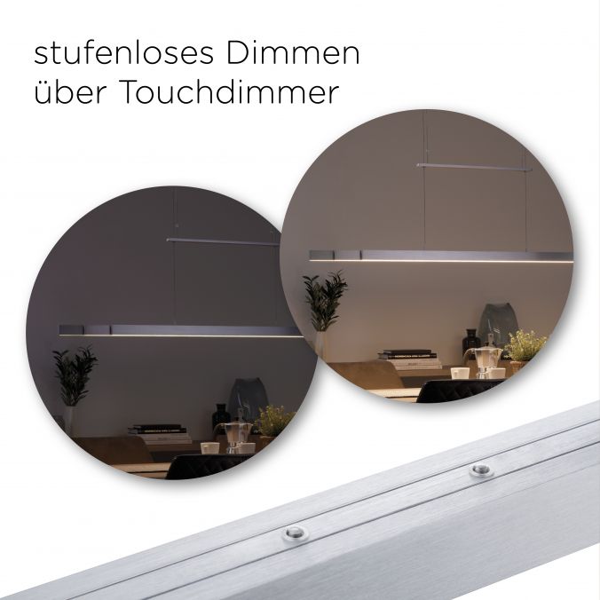 Paul Neuhaus LED-Pendelleuchte, Alu, höhenverstellbar, ausziehbar, Touchdimmer Kostenlose Rückgabe