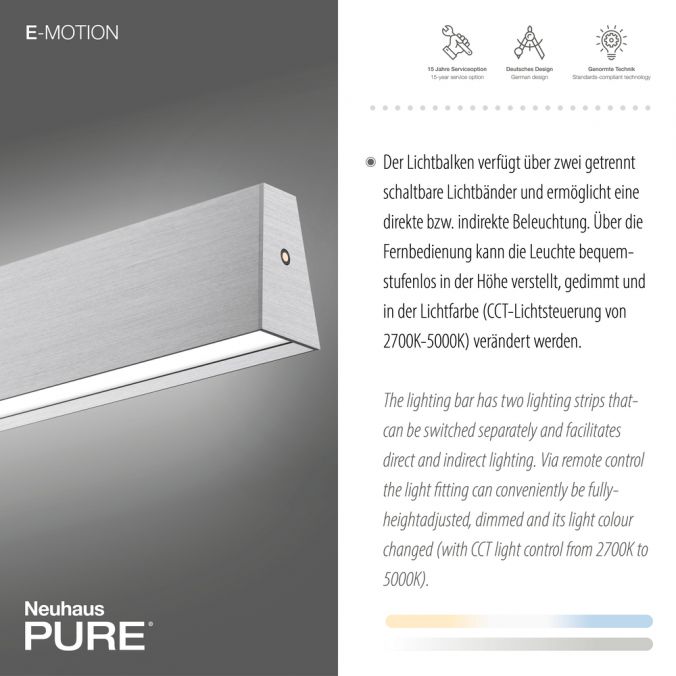Paul Neuhaus Paul Neuhaus LED Pendelleuchte PURE-E-MOTION aluminium elektrisch Touch Begrenzte Freigabe
