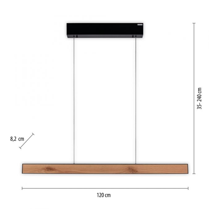 Paul Neuhaus Paul Neuhaus LED Pendelleuchte PURE-E-MOTION schwarz matt mit Holz Touch Neueste Stile