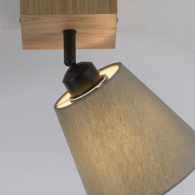 Paul Neuhaus LED Wandleuchte Holz natur 1 flammig Stoffschirm dreh- und schwenkbar Sonderangebot der Fabrik