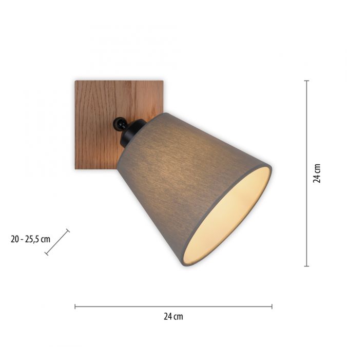 Paul Neuhaus LED Wandleuchte Holz natur 1 flammig Stoffschirm dreh- und schwenkbar Sonderangebot der Fabrik