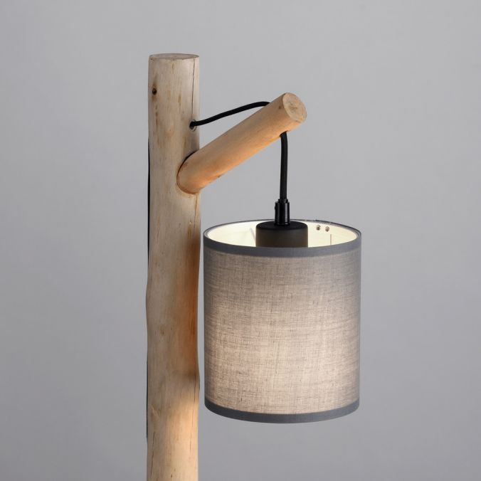 Paul Neuhaus LED Tischleuchte Echtholz 1 flammig Stoffschirm Landhaus Design Wohnlampe Clearance-Verkauf