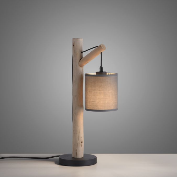 Paul Neuhaus LED Tischleuchte Echtholz 1 flammig Stoffschirm Landhaus Design Wohnlampe Clearance-Verkauf