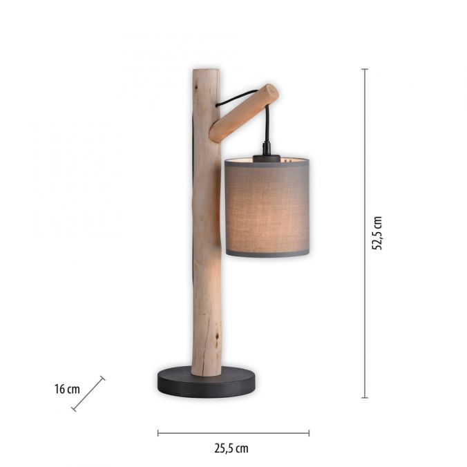 Paul Neuhaus LED Tischleuchte Echtholz 1 flammig Stoffschirm Landhaus Design Wohnlampe Clearance-Verkauf