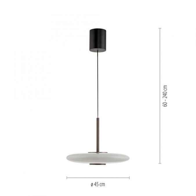 Paul Neuhaus Paul Neuhaus Pendelleuchte PURE Vitrum e-LIFT dunkel-braun-metall Fabrikladen