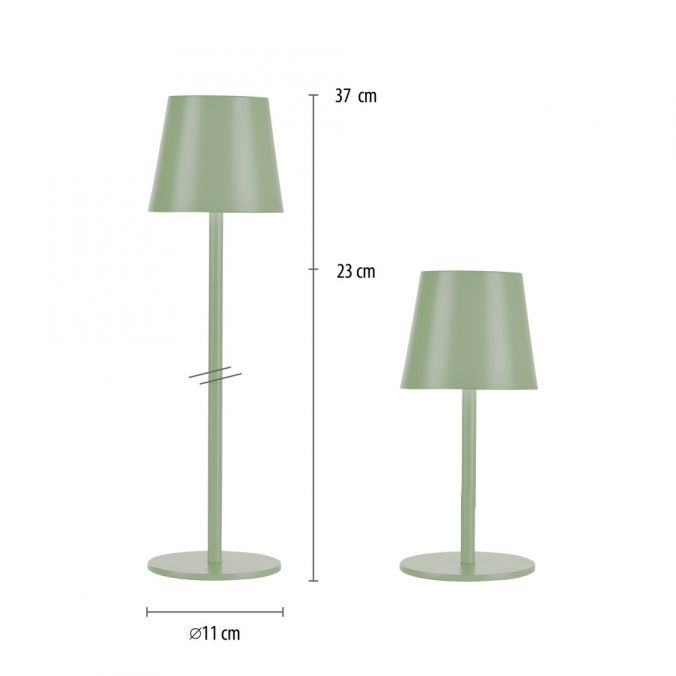 Paul Neuhaus Akku Tischleuchten 2er Set, grün (lindgrün) Indoor, Outdoor, Camping Angebote